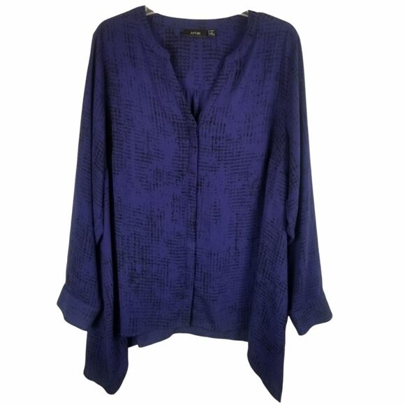 APT 9 BLUE BLACK TUNIC TOP. SIZE 1X. - Picture 1 of 11